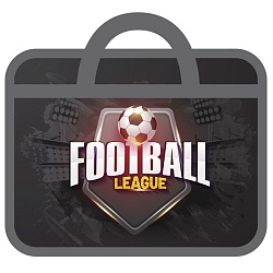 папка детская с ручками а4 пласт.  с рисунком на молнии  лига футбола