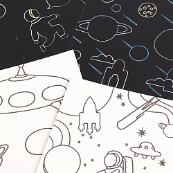 гравюра-раскраска космос