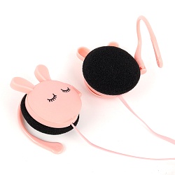 наушники "зайки" накладные проводные с микрофоном розовые