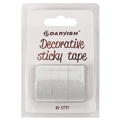 лента декоративная липкая  3шт/уп 15мм*3м "darvish" блёстки белая