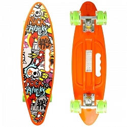 скейтборд  55*14 см оранжевый
