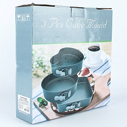 формы для запекания разъемные (сердце, круг, квадрат) 3 шт. в наборе