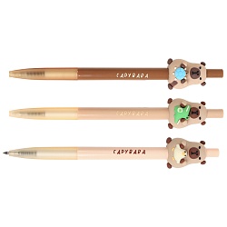 ручка автоматическая шариковая синяя "капибара" 