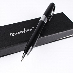 ручка подар. "darvish" корпус черный с серебристой отделкой в футляре