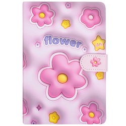 Блокнот 13*19 см 120л обложка "Цветы" с рисунком 3D эффект