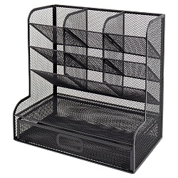 органайзер настольный металлический 10 отделений черный