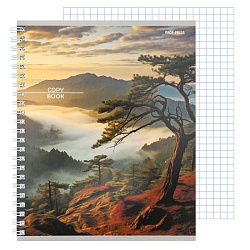 тетрадь  80л кл. на гребне "горные пейзажи-3" обложка цветная мелованная