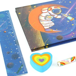 Набор канцелярский "Космос" 4 предмета ассорти