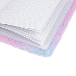 Блокнот A5  80л меховой "Космос" в клетку