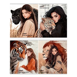 тетрадь  96л кл. "девушки и дикие кошачьи" обложка цветная мелованная + глиттер