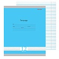Тетрадь  12л частая косая линия "Fresh LineГолубика"