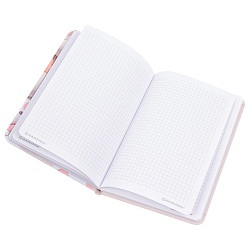 Блокнот A5  80л обложка кожзам "Зайка" клетка