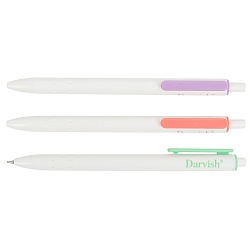 ручка автоматическая шариковая синяя scoop корпус белый с цветным держателем