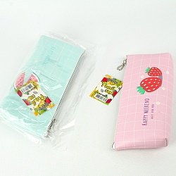 пенал мягкий тубус "фрукты" кожзам, ассорти