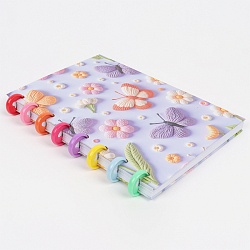 Блокнот 15,5*21см 80л на пластиковых кольцах в клетку "Бабочки"