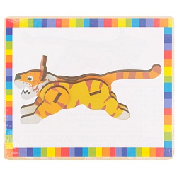 пазл деревянный 3d "тигр". игрушка