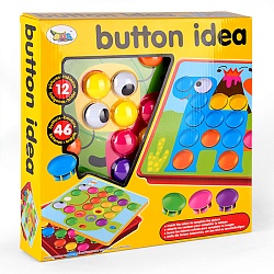 детская мозаика "кнопочки" 46 кнопочек 12 картонных листов с картинками