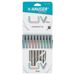 ручка гелевая чёрная uv hauser