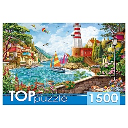 пазлы 1500 элементов маяк в приморском городе