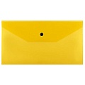 Папка-конверт на кнопке С6 150мкм прозрачная жёлтая