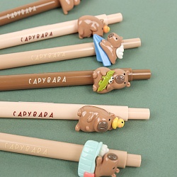 ручка автоматическая шариковая синяя "капибара" 