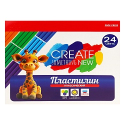 пластилин 24цв классический 360гр+стеки