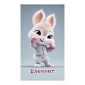 Блокнот А7  16л "Зайка-спортсмен" на скрепке