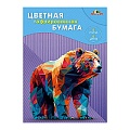 Бумага цветная гофрированная  А4 8л 8цв "Медведь"