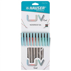 ручка гелевая синяя uv hauser