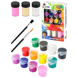 набор декоративной косметики аквагрим для лица и тела (13 цв  красок , 2 кисти)