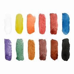 краски аквар. 12цв. "чебурашка""мульти-пульти" медовые без кисти