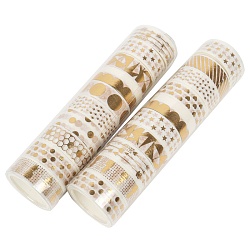 лента декоративная клейкая с рисунками 15мм*2м 10шт в наборе