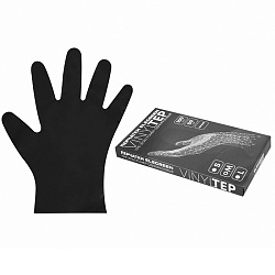 перчатки эластомер 50пар (100шт) размер м чёрные