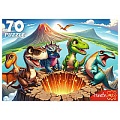 Пазлы   70 элементов Динозавры у кратера