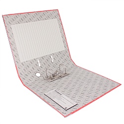 папка-регистратор 50мм а4 красный  мрамор с окантовкой