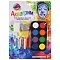 набор аквагрима для детей (8 цветов, карандаш-2шт, гель для тела и лица-1шт, спонж 1шт,аппликат-1шт)