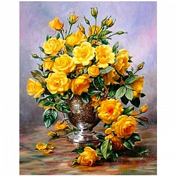 набор  для творчества "рисование по номерам" холст-30*20см  желтые розы