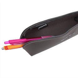 пенал на молнии кожзам (коричневый)