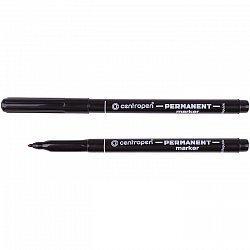маркер-перманент  centropen  чёрный, пулевидный, 1 мм (светостойкий)