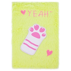 Блокнот A5  80л меховой "Лапка" в клетку