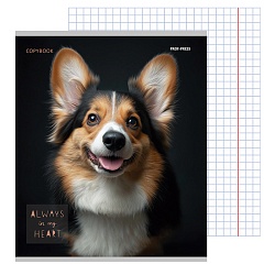 тетрадь  48л кл. "портретное фото собак" обложка лён