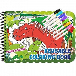 раскраска многоразовая "динозавры" + 8 цв.маркеров