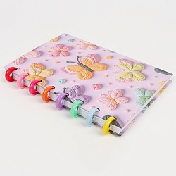 Блокнот 15,5*21см 80л на пластиковых кольцах в клетку "Бабочки"