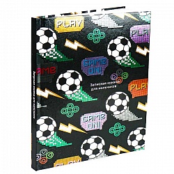 книжка  записная для мальчиков а5  80л "футбол и пиксели" 7бц