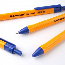 ручка авт. син. "darvish" на масляной основе оранжевый корпус