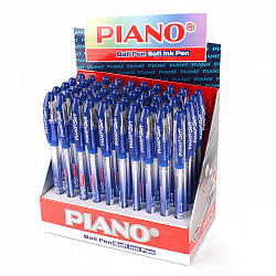 ручка шар. синяя на масляной основе "piano" корпус тониров. с резиновым держателем