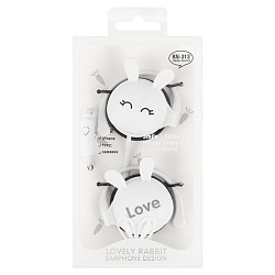 наушники "зайки" накладные проводные с микрофоном белые