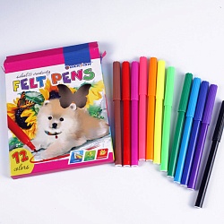 фломастеры 12цв "darvish" для девочек в картонной упаковке