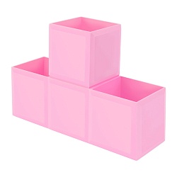 органайзер-трансформер  настольный пластиковый 3 отделения розовый