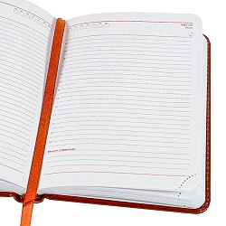 ежедневник недатированный  а6 128л. touch skin-choco обложка кожзам коричневый